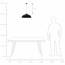 Metal Pendant Lamp Black SENIA