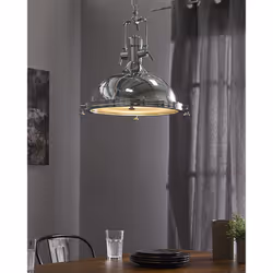 Metal Pendant Lamp Silver EBRON