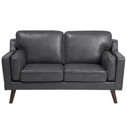 Sofa LOKKA Faux Leather Grey 2 Seater