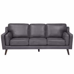 Sofa LOKKA Faux Leather Grey 3 Seater