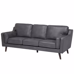 Sofa LOKKA Faux Leather Grey 3 Seater