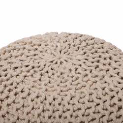 Pouffe CONRAD Cotton Light Beige 40 cm 40 cm 25 cm