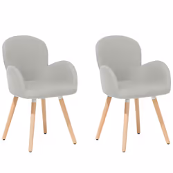 Set of 2 Dining Chairs BROOKVILLE Light Grey
