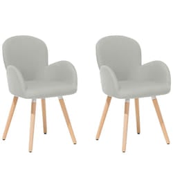 Set of 2 Dining Chairs BROOKVILLE Light Grey