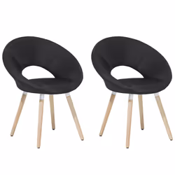 Set of 2 Dining Chairs ROSLYN Black