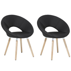 Set of 2 Dining Chairs ROSLYN Black