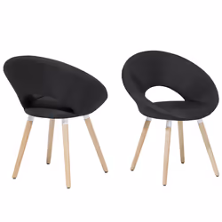 Set of 2 Dining Chairs ROSLYN Black