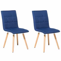 Set of 2 Dining Chairs BROOKLYN Navy Blue