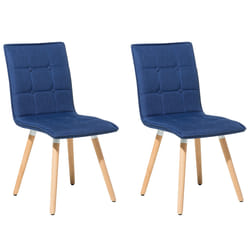 Set of 2 Dining Chairs BROOKLYN Navy Blue