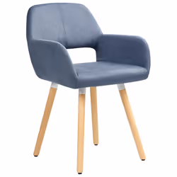 Set of 2 Dining Chairs CHICAGO Fabric Navy Blue