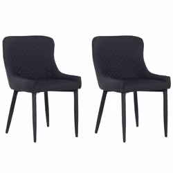 Set of 2 Dining Chairs SOLANO Black