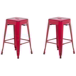 Set of 2 Bar Stools CABRILLO Metal Red