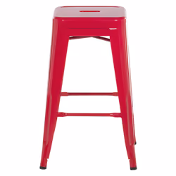 Set of 2 Bar Stools CABRILLO Metal Red