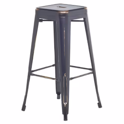Set of 2 Bar Stools CABRILLO Metal Black