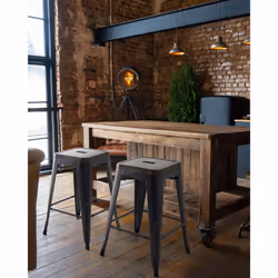Set of 2 Bar Stools CABRILLO Metal Black - Additional view 4