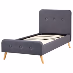 Fabric EU Single Size Bed Grey RENNES