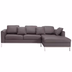 Corner Sofa OSLO Leather Brown 4 Seater Left Hand