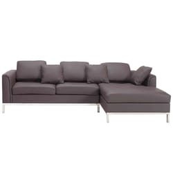 Corner Sofa OSLO Leather Brown 4 Seater Left Hand