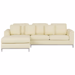 Corner Sofa OSLO Leather Cream 4 Seater Right Hand