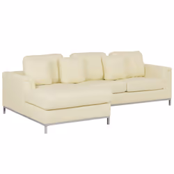 Corner Sofa OSLO Leather Cream 4 Seater Right Hand