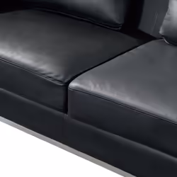 Corner Sofa OSLO Leather Black 4 Seater Right Hand