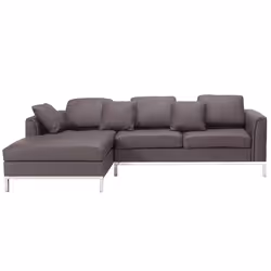 Corner Sofa OSLO Leather Brown 4 Seater Right Hand