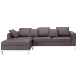 Corner Sofa OSLO Leather Brown 4 Seater Right Hand