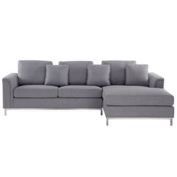 Corner Sofa OSLO Fabric Light Grey 4 Seater Left Hand