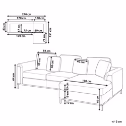 Corner Sofa OSLO Fabric Beige 4 Seater Left Hand