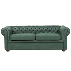 Sofa CHESTERFIELD Faux Leather Green 3 Seater