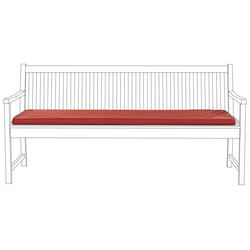 Bench Seat Pad Cushion VIVARA 169 x 50 cm Dark Red