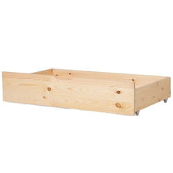 Set of 2 Bed Storage Drawers Pine Wood RUMILLY Light Brown