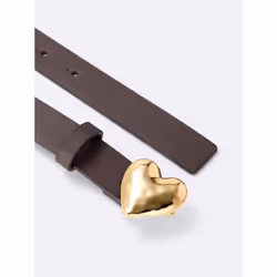 Gu By Uniqlo Heart Buckle Belt - 38 DARK BROWN/ONE SIZE