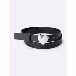 Gu By Uniqlo Heart Buckle Belt - 09 BLACK/ONE SIZE