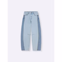 Gu By Uniqlo 2 Tone Barrel Leg Jeans+ec  Length 81.0 Cm - 66 BLUE/L