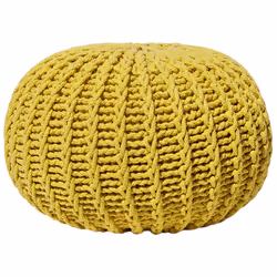 Ottoman CONRAD Yellow Cotton 50 cm 50 cm