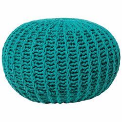 Pouffe CONRAD Cotton Emerald Green 50 cm 50 cm 35 cm