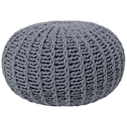 Pouffe CONRAD Cotton Dark Grey 50 cm 50 cm 35 cm