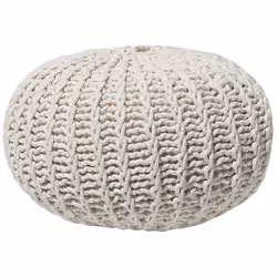 Pouffe CONRAD Cotton Beige 50 cm 50 cm 35 cm