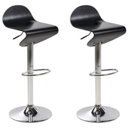 Set of 2 Bar Chairs LIVERPOOL Swivel Black