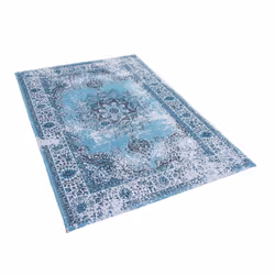 Vintage Area Rug 140 x 200 cm Blue ALMUS