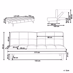 Sofa Bed SILJAN Fabric Light Grey Grey 3 Seater