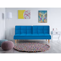 Sofa Bed SILJAN Fabric Sea Blue 3 Seater