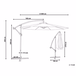 Cantilever Parasol 300 cm RAVENNA Burgundy