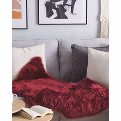 Sheepskin Rug Dark Red ULURU