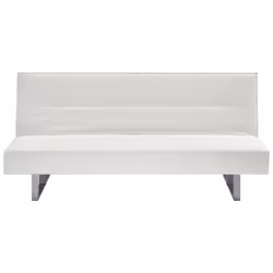 Sofa Bed DERBY Faux Leather White 3 Seater