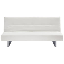 Sofa Bed DERBY Faux Leather White 3 Seater