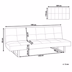 Sofa Bed DERBY Faux Leather White 3 Seater