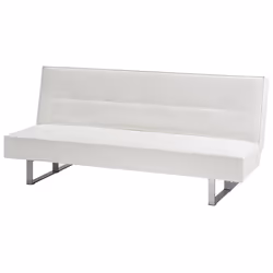 Sofa Bed DERBY Faux Leather White 3 Seater