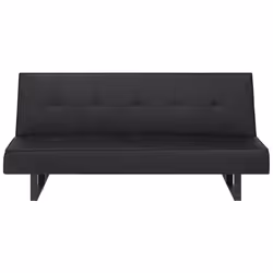 Sofa Bed DERBY Faux Leather Black 3 Seater